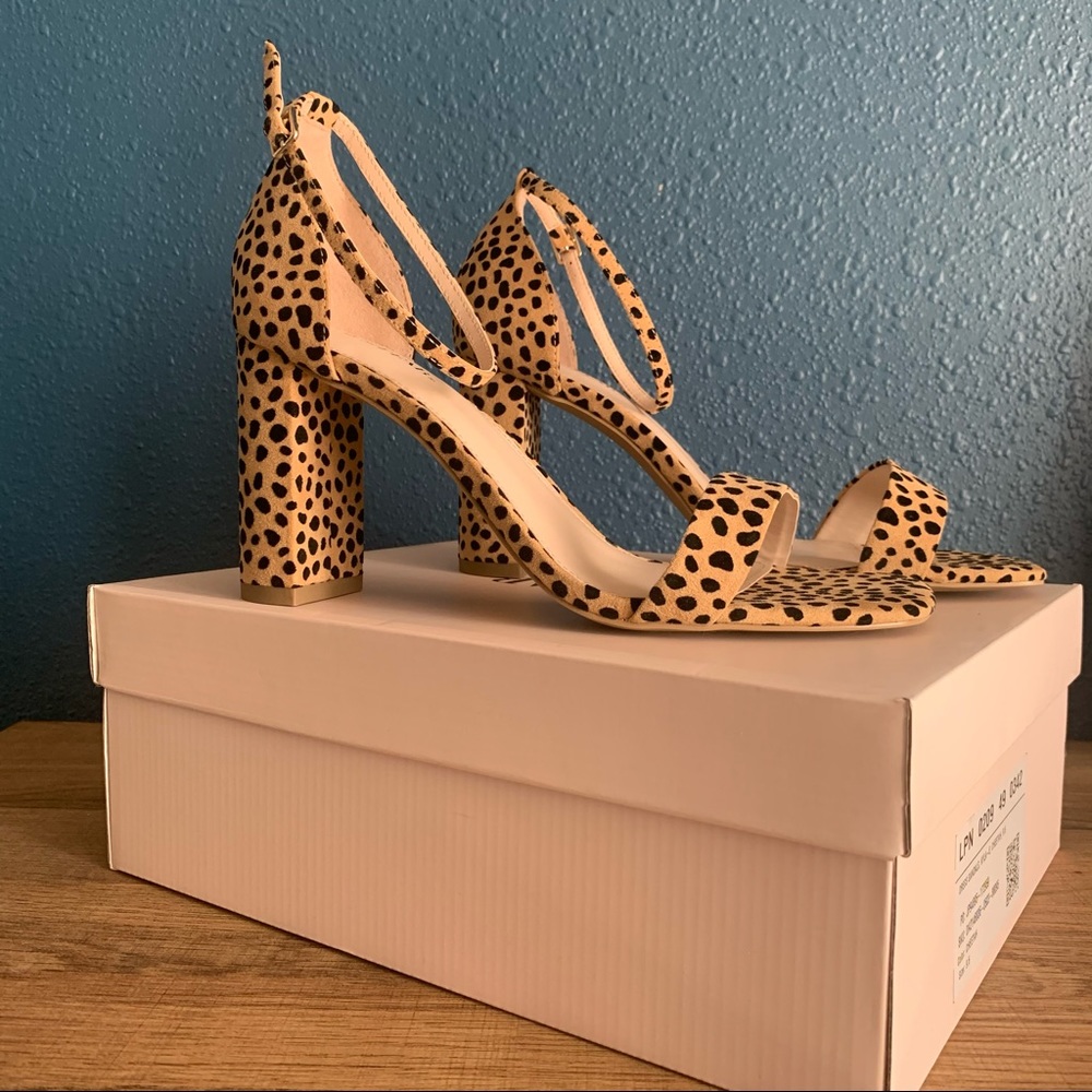 ExtraWide JustFab Kyla Cheetah Heel Sandals
